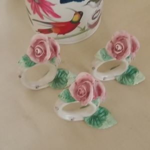 Vintage Fitz & Floyd Rose Napkin Rings